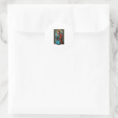 Retro Biddende Religieuze Figuur Vector T-shirt De Ronde Sticker (Tas)