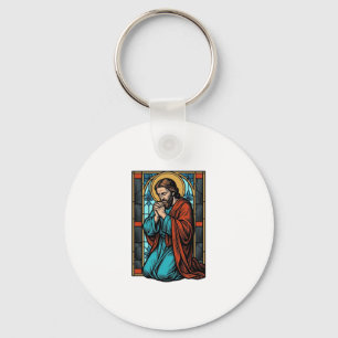 Retro Biddende Religieuze Figuur Vector T-shirt De Sleutelhanger