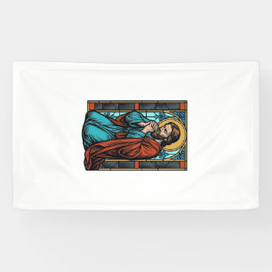 Retro Biddende Religieuze Figuur Vector T-shirt De Spandoek