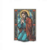 Retro Biddende Religieuze Figuur Vector T-shirt De Sticker (Voorkant)