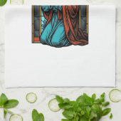 Retro Biddende Religieuze Figuur Vector T-shirt De Theedoek (Gevouwen)