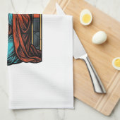 Retro Biddende Religieuze Figuur Vector T-shirt De Theedoek (Quarter Fold)