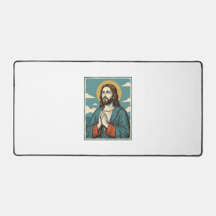Retro Biddende Verlosser Religieus Shirt Ontwerp_1 Bureaumat