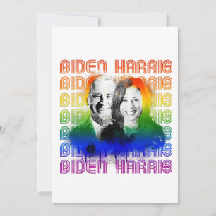 Retro Biden Harris Pride Feestdagenkaart