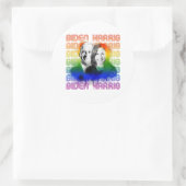 Retro Biden Harris Pride Ronde Sticker (Tas)