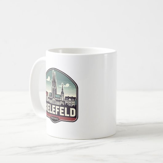 Retro Bielefeld Skyline Koffiemok (Voorkant links)
