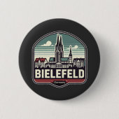 Retro Bielefeld Skyline Ronde Button 5,7 Cm (Voorkant)