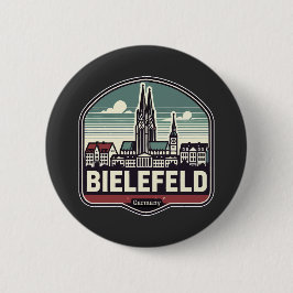 Retro Bielefeld Skyline Ronde Button 5,7 Cm