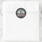 Retro Bielefeld Skyline Ronde Sticker (Tas)