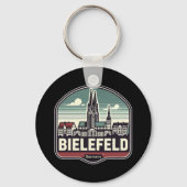 Retro Bielefeld Skyline Sleutelhanger (Voorkant)