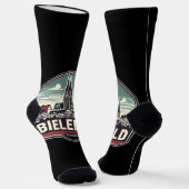 Retro Bielefeld Skyline Sokken (Gebogen)