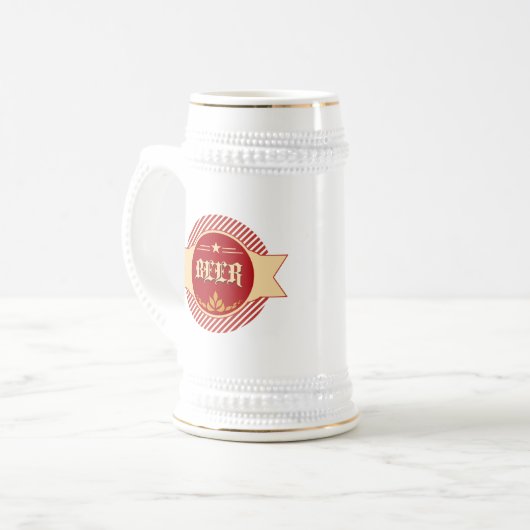 Retro Bier Logo Stein Bierpul (Voorkant links)