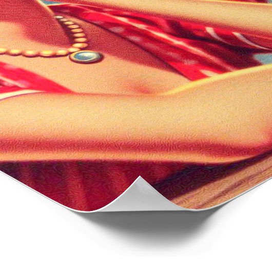 Retro bier meisje poster (Hoek)