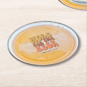 Retro Bier Proeverij Partij Ronde Kartonnen Onderzetter (Gebogen)