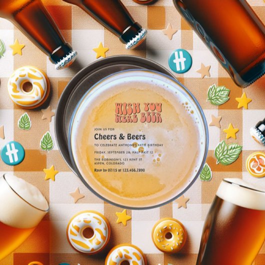 Retro Bier thema Verjaardagsfeest Kaart