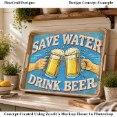 Retro bierliefhebber distressed bord FP2O decoupag Tissuepapier