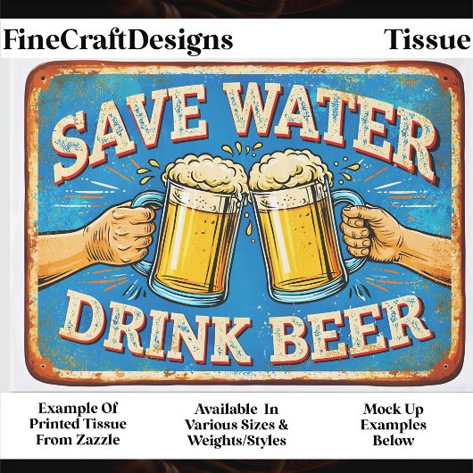 Retro bierliefhebber distressed bord FP2O decoupag Tissuepapier