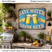 Retro bierliefhebber distressed bord FP2R decoupag Tissuepapier