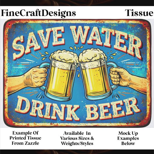 Retro bierliefhebber distressed bord FP2R decoupag Tissuepapier