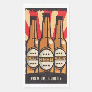 Retro bierliefhebbers feest Papier Servet