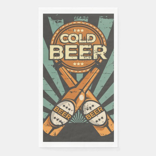 Retro bierliefhebbers feest Papier Servet (Voorkant)