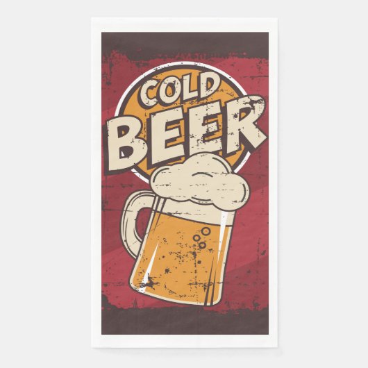 Retro bierliefhebbers feest Papier Servet (Voorkant)