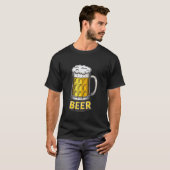 Retro biermok met schuimprint t-shirt (Voorkant volledig)