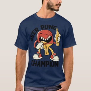 Retro Bierpong Kampioen Ping Pong Paddle T-shirt