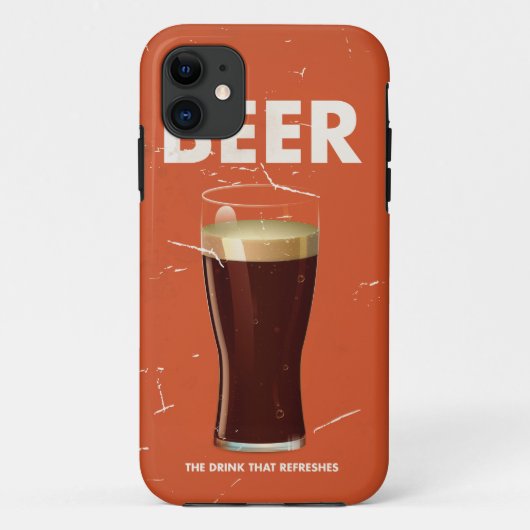 Retro bierposter. Case-Mate iPhone case (Achterkant)