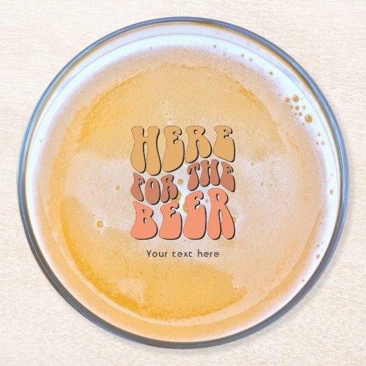 Retro bierproeverijfeest ronde kartonnen onderzetter (Voorkant)