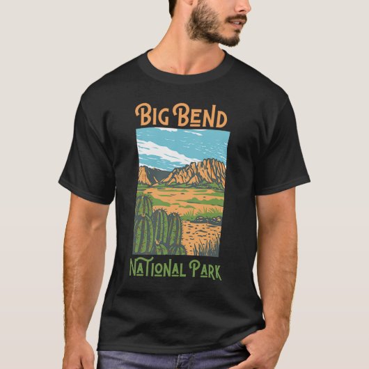 Retro Big Bend National Park  Texas T-shirt (Voorkant)