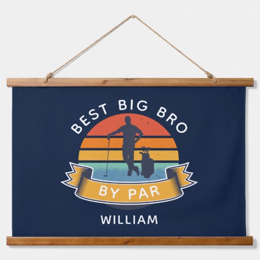 Retro Big Brother Golf Lover Birthday Room Hangend Wandkleed (Voorkant)