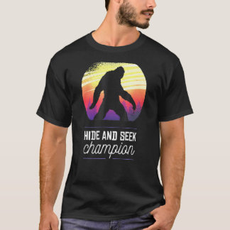 Retro Big Foot Hide Seek Wereldkampioen Sun Graphi T-shirt