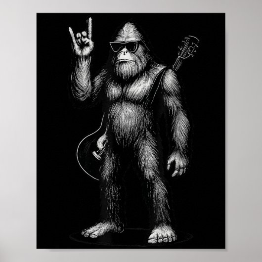Retro Big Foot Rock Muziek Geschenken Mannen Vrouw Poster (Voorkant)