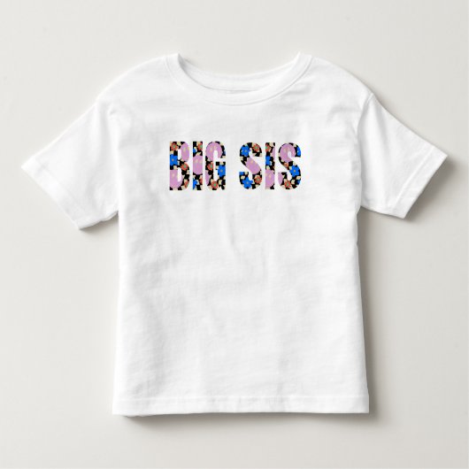 Retro "Big Sis" Geruite Bloem Kinder Shirts (Voorkant)