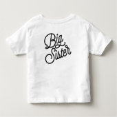 Retro Big Sister Black Typografie Kinder Shirts (Achterkant)