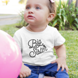 Retro Big Sister Black Typografie Kinder Shirts