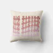 Retro Big Sister , grote zuster - aankondiging Kussen (Achterkant)