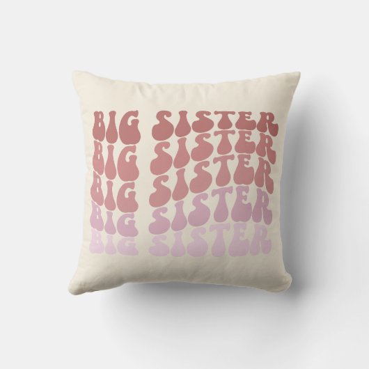 Retro Big Sister , grote zuster - aankondiging Kussen (Achterkant)