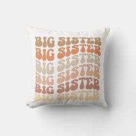 Retro Big Sister , grote zuster - aankondiging Kussen