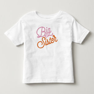 Retro Big Sister kleurrijke roze Kinder Shirts