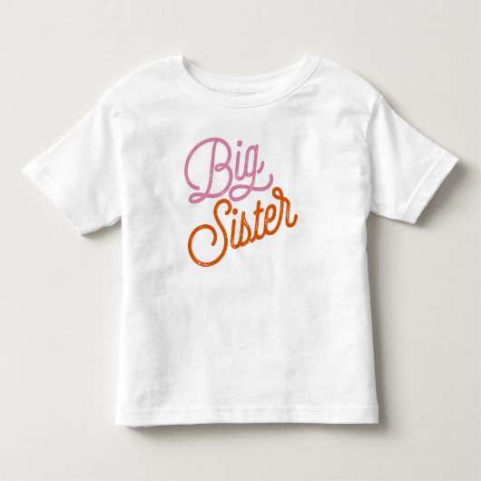 Retro Big Sister kleurrijke roze Kinder Shirts (Voorkant)