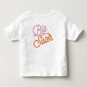 Retro Big Sister kleurrijke roze Kinder Shirts (Achterkant)