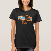 Retro Big Sky Montana Mountain Range Sunset T-shirt (Voorkant)