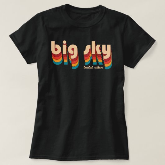 Retro Big Sky Ski T-shirt (Design voorkant)