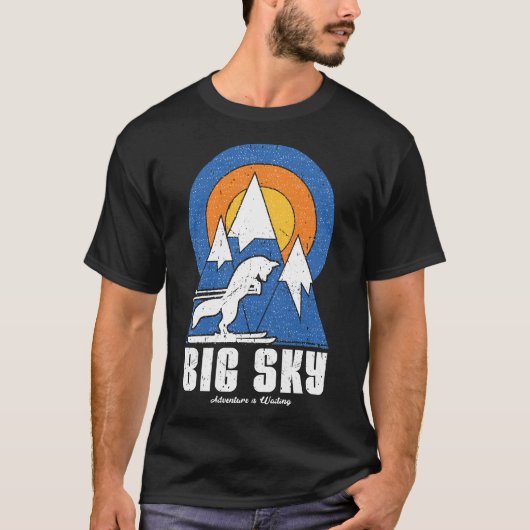 Retro Big Sky Ski White Fox T-shirt (Voorkant)