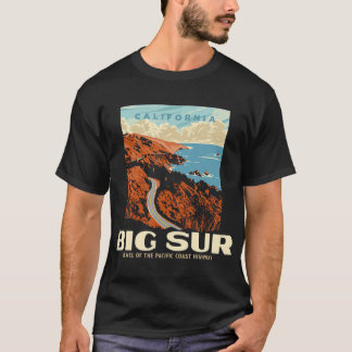 Retro Big Sur California Coast WPA Style  T-shirt