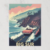 Retro Big Sur Coastal Drive Convertible Briefkaart