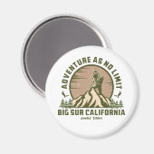 Retro Big Sur Hike Sunset T-shirt Magneet (Voorkant / Achterkant)