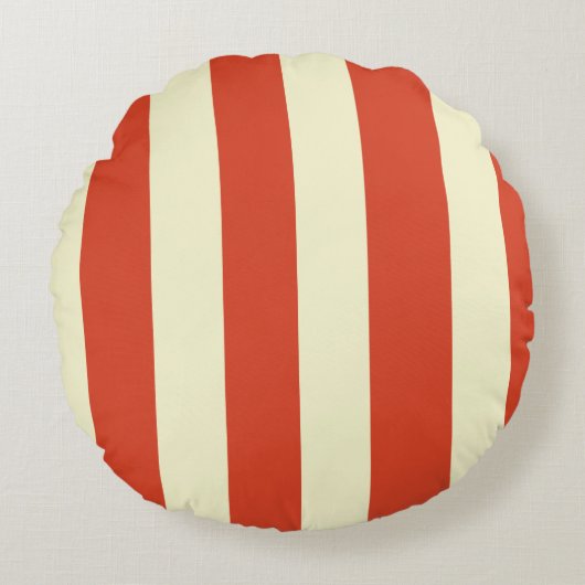 Retro Big Top Striped Round Pillow Rond Kussen (Voorkant)